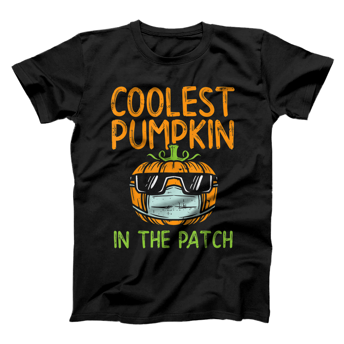 Personalized Coolest Pumpkin In Patch Mask Halloween Quarantine Boys Gift T-Shirt