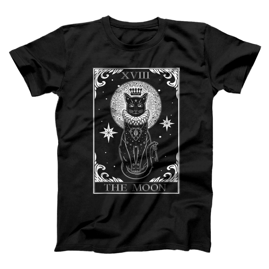 Personalized Vintage Gothic Black cat The moon Card Halloween T-Shirt