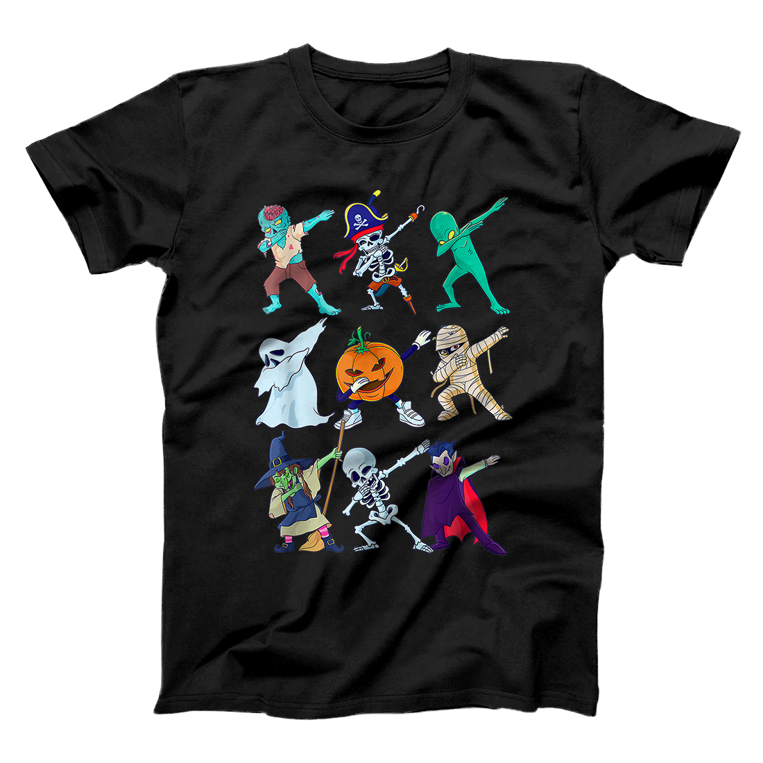 Personalized Dabbing Halloween Skeleton Monsters Boys Girls Kids Gifts T-Shirt