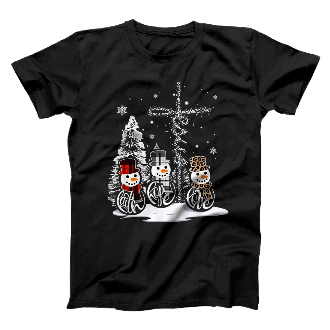 Personalized Faith hope love snowman T-Shirt