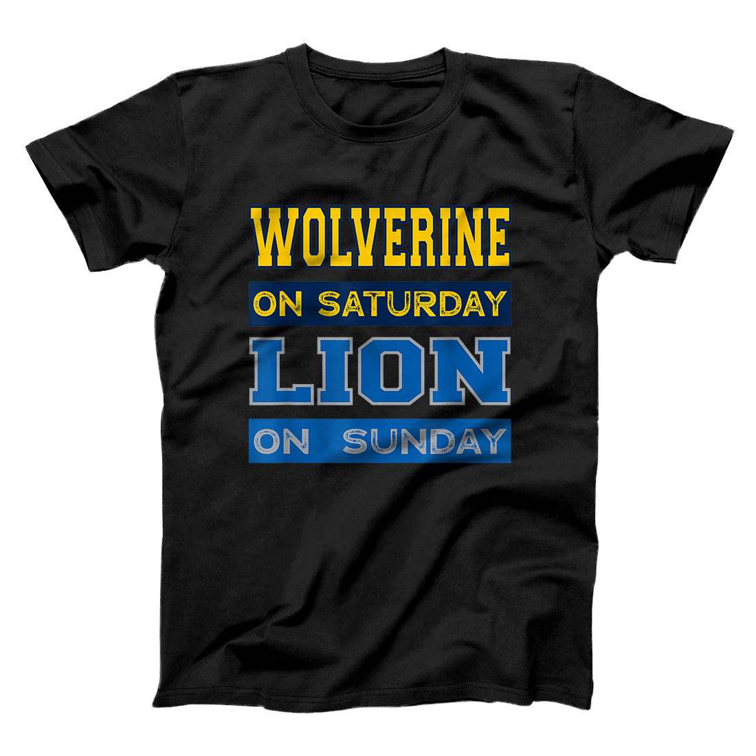 Personalized Wolverine on Saturday Lion on Sunday Detroit Football Gift T-Shirt