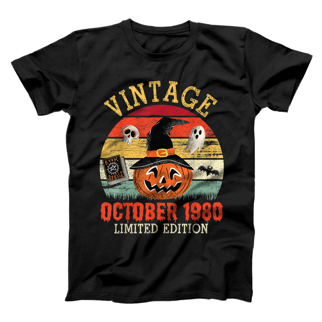 Personalized Halloween Vintage October 1980 Birthday 40 Years Ltd Edition T-Shirt