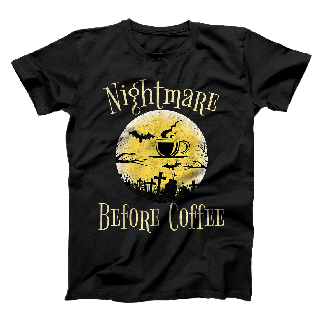 Personalized Halloween Costume Funny Gift Nightmare Before Coffee T-Shirt