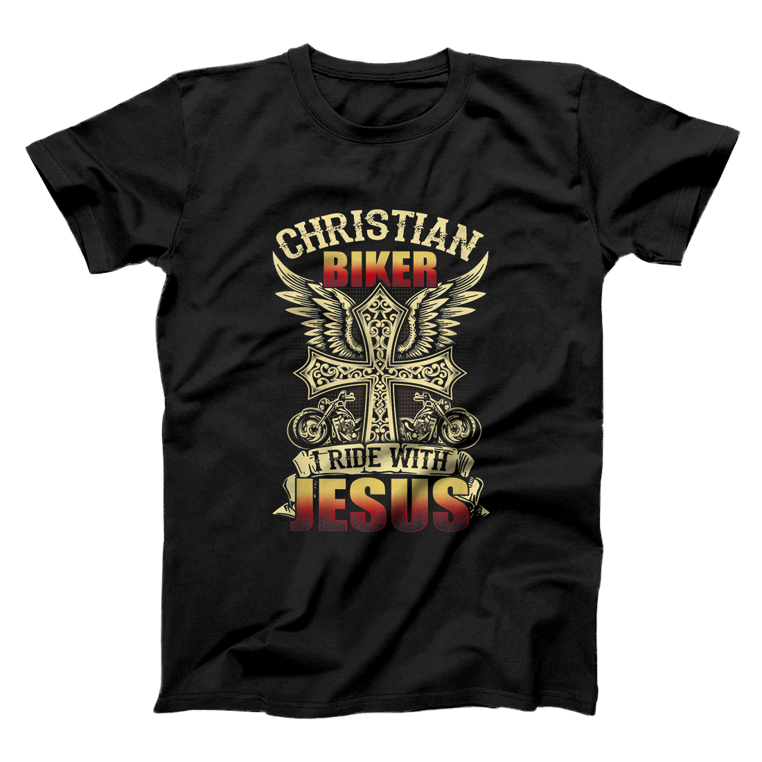 Personalized Christian Biker I Ride With Jesus Racing Motorcycle Rally T-Shirt