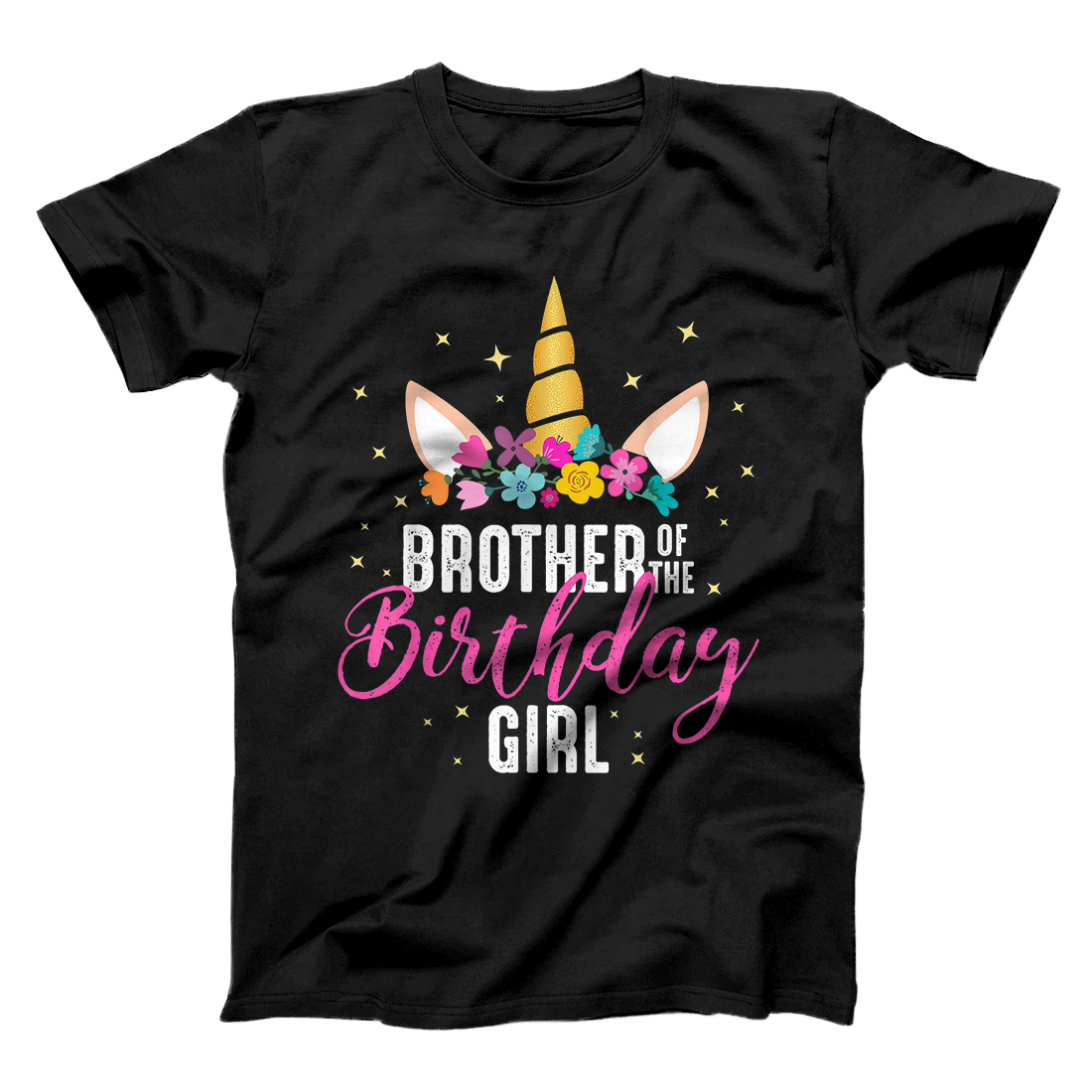 Personalized Brother Of The Birthday Girl Sibling Gift Unicorn Birthday T-Shirt