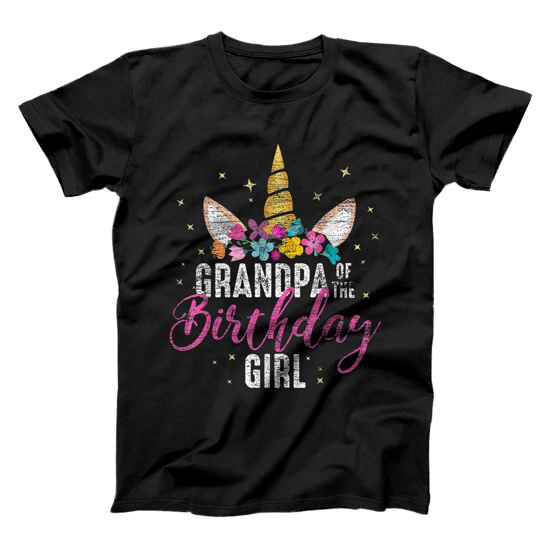 Personalized Grandpa Of The Birthday Girl Grandpa Gift Unicorn Birthday T-Shirt