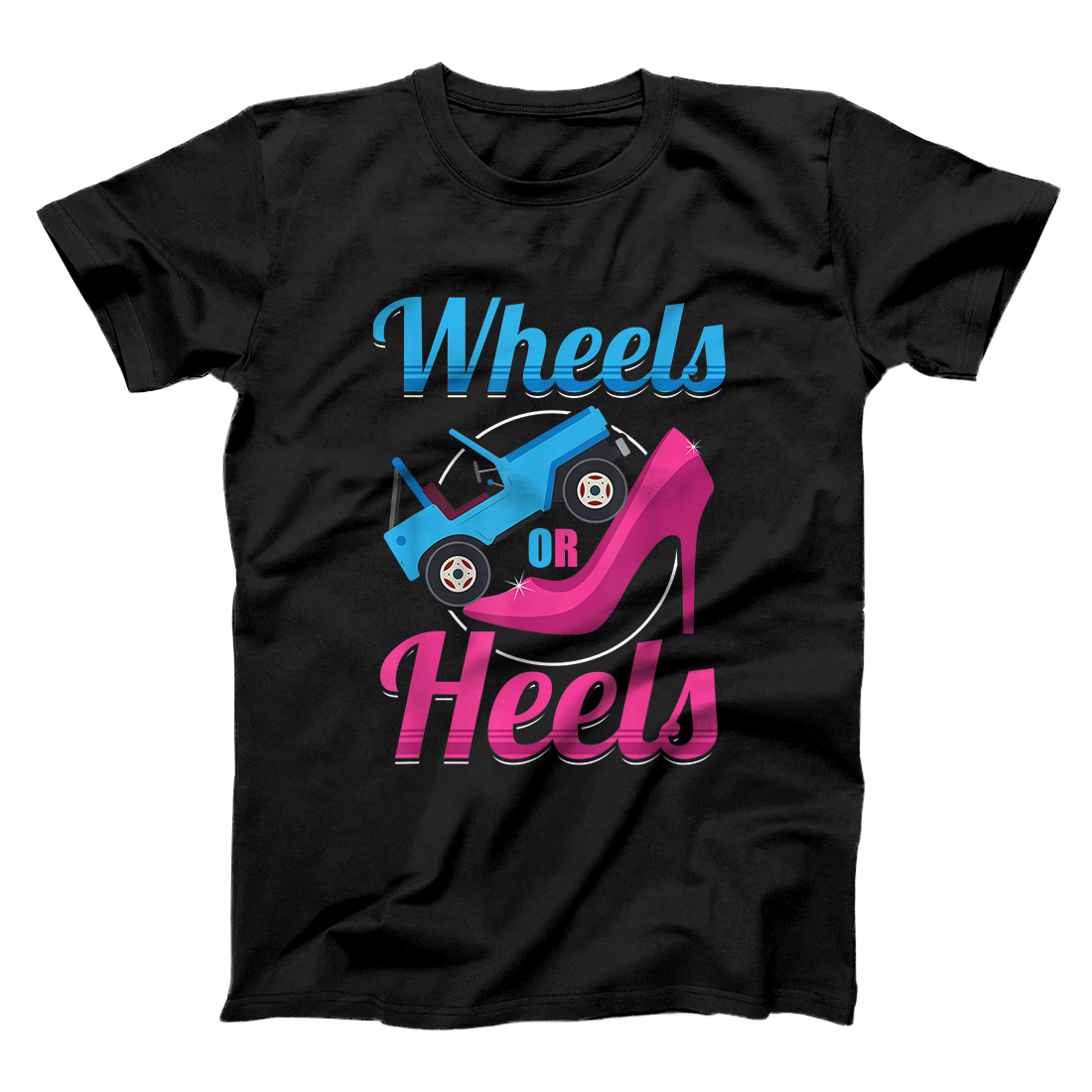 Personalized Keeper Of The Gender Reveal Artwork Wheels Or Heels T-Shirt