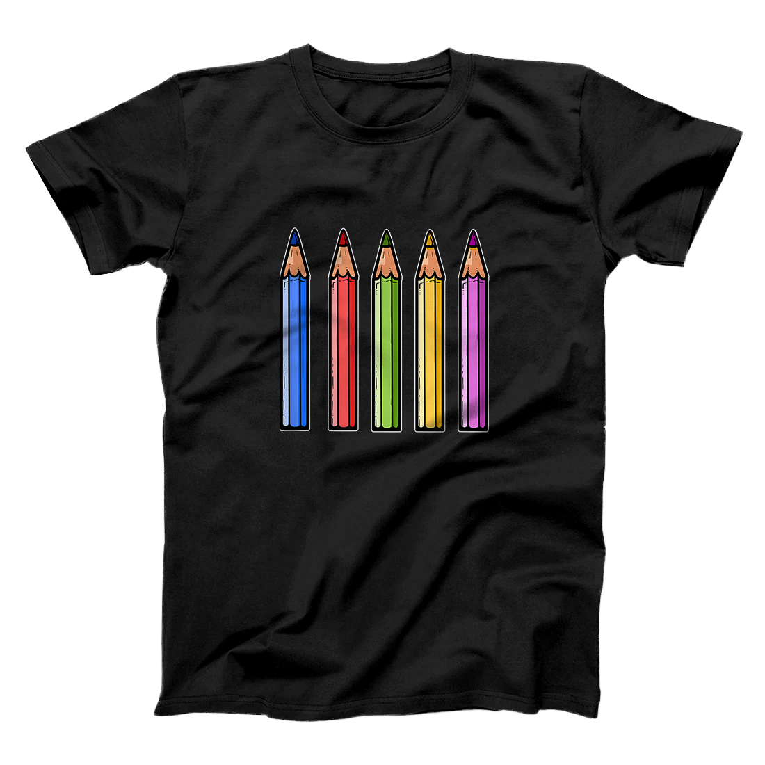Personalized Drawing Crayon Pencil Arts Art Teacher Student T-Shirt
