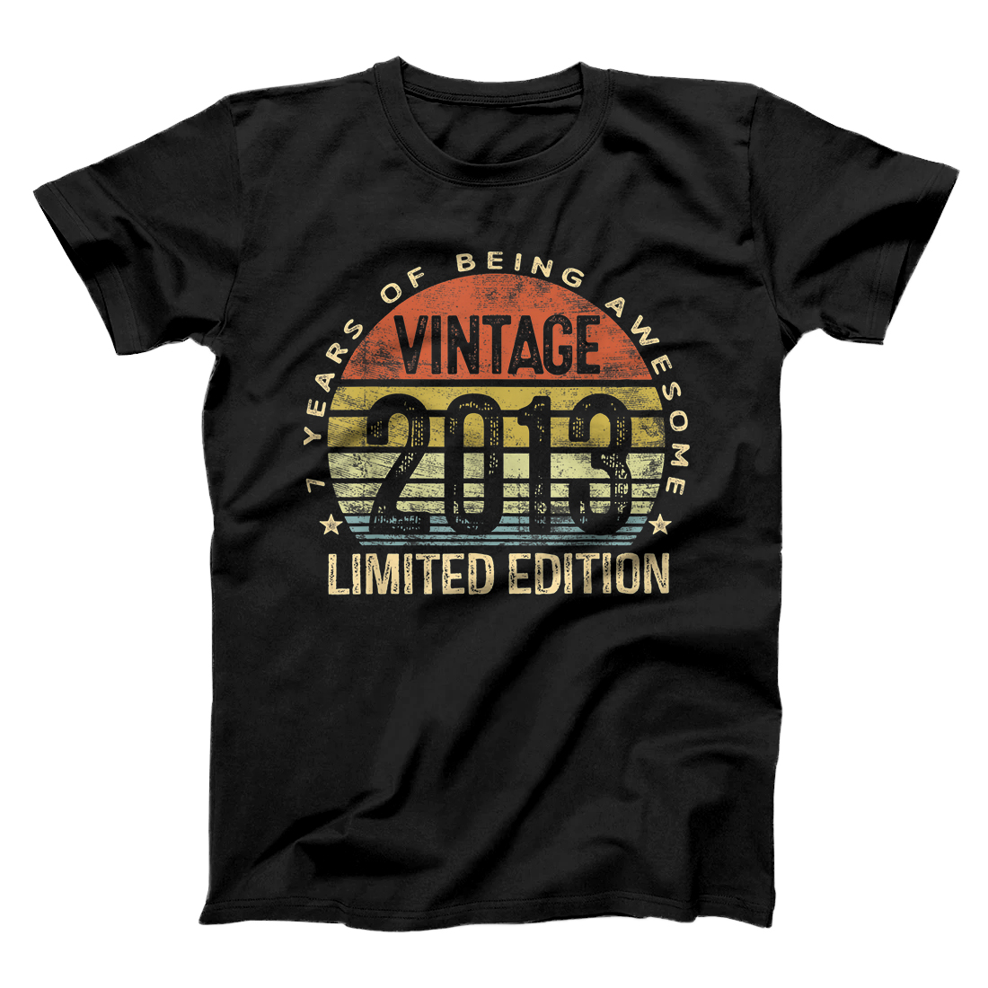 Personalized 7 Year Old Gifts Vintage 2013 Limited Edition 7th Birthday T-Shirt