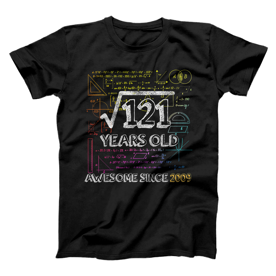 Personalized Awesome Since 2009-Square Root Of 121-11th Birthday T-Shirt
