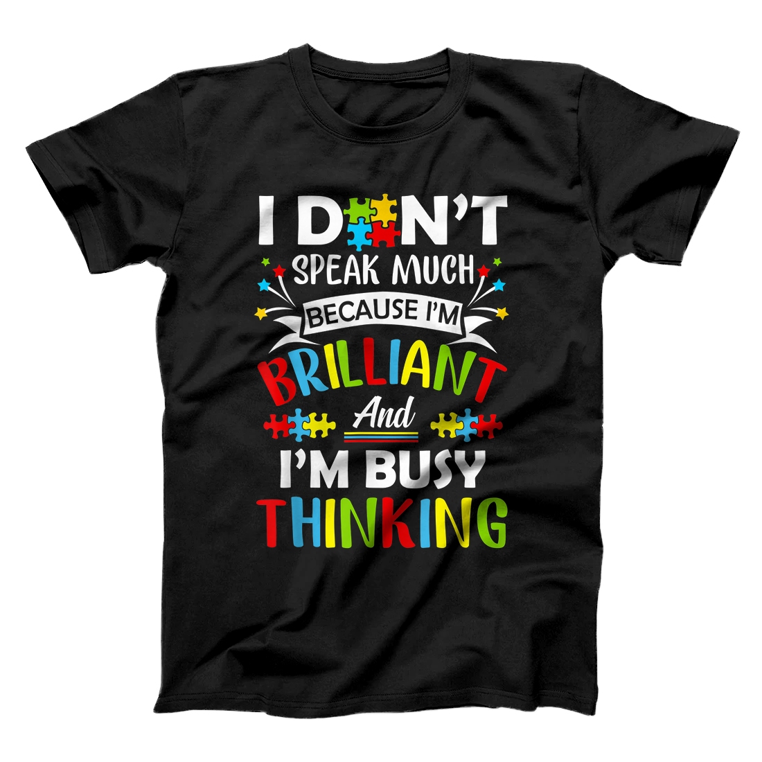 Personalized I Dont Speak Much Brilliant Gift Autism Autistic Boys Girls T-Shirt