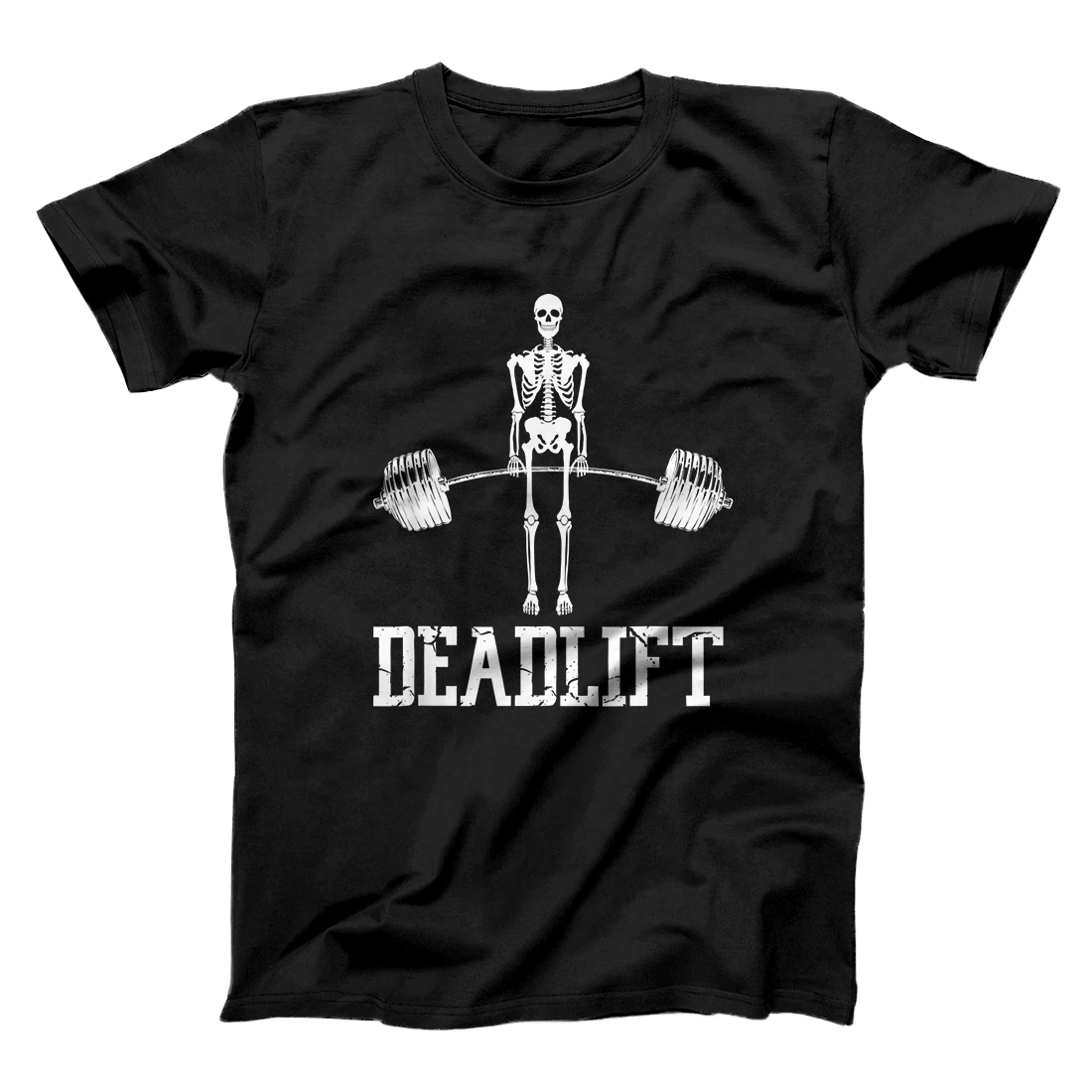 Personalized Skeleton Dead Lift Funny Halloween Lifting Weights Vintage T-Shirt