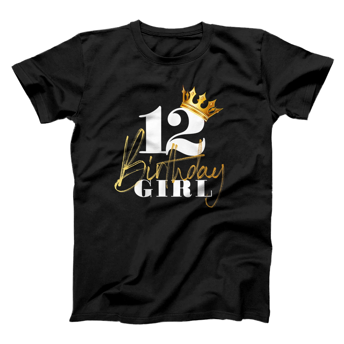 Personalized 12th Birthday Girl Princess - 12 Years Old Golden Crown ...