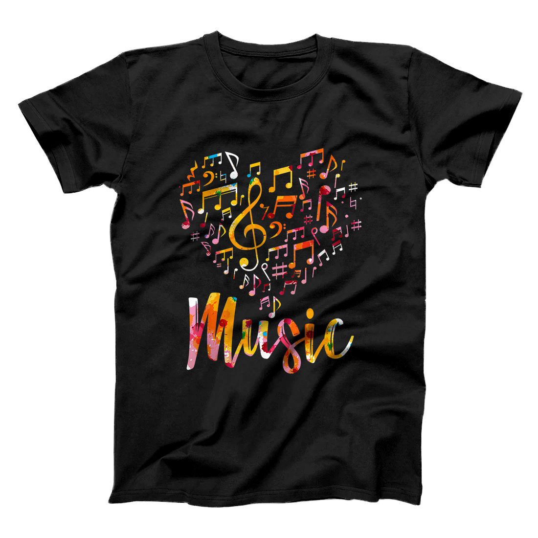 Personalized Musician Gift Musical Instrument Music Notes Treble Clef T-Shirt