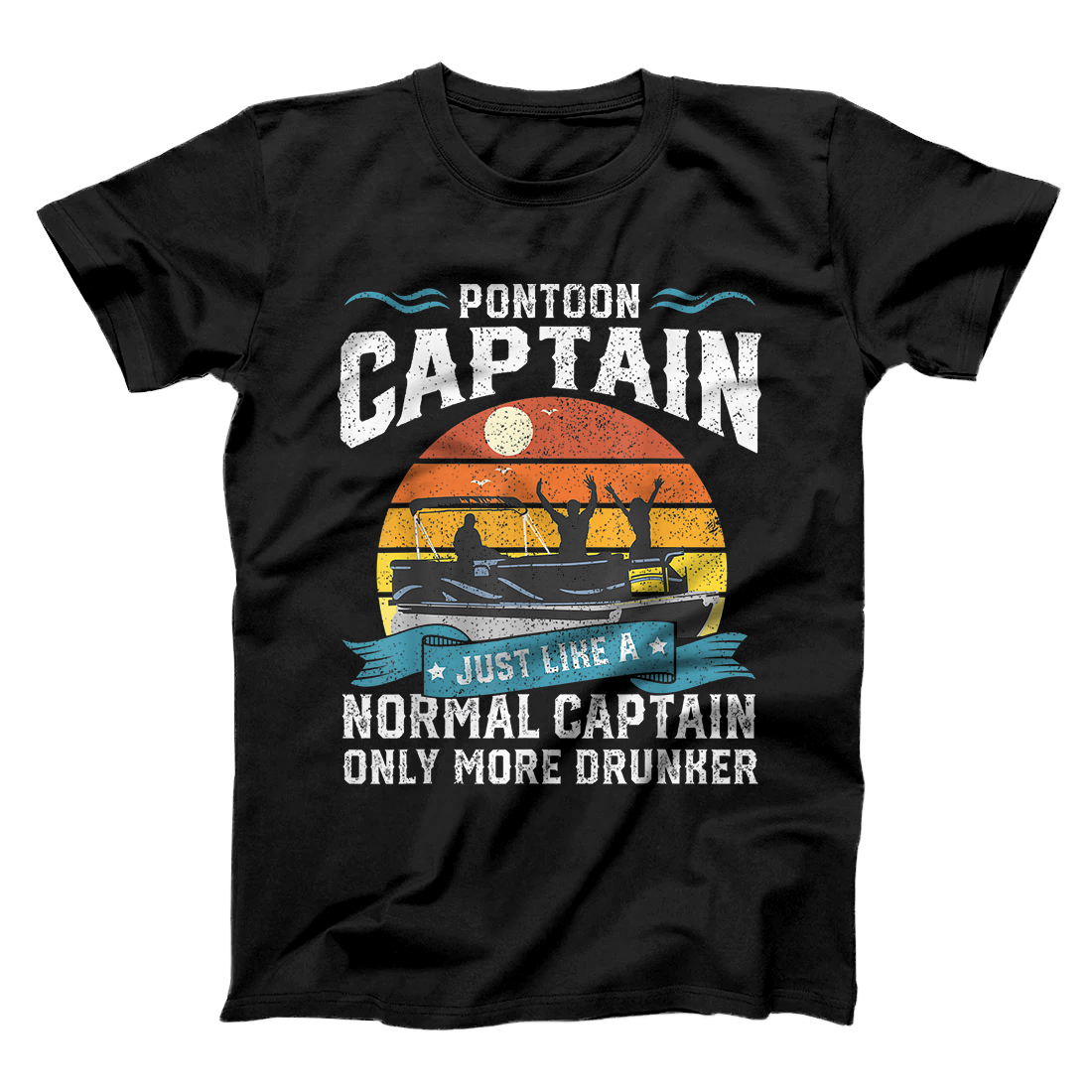 Personalized Funny Pontoon Captain Boat Lake Boating Beer Gift For Dad T-Shirt