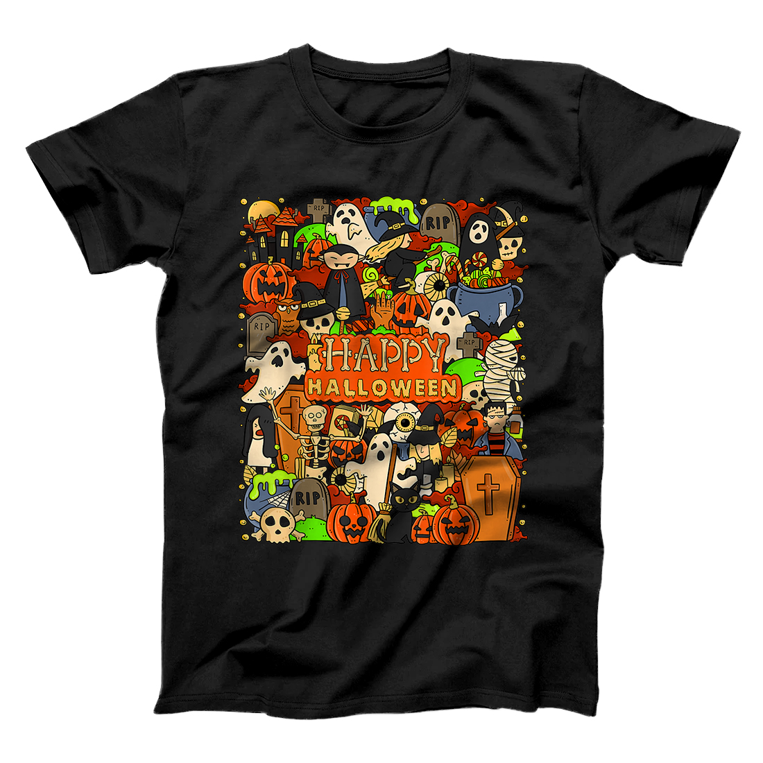 Personalized Happy Halloween Retro Vintage T-Shirt
