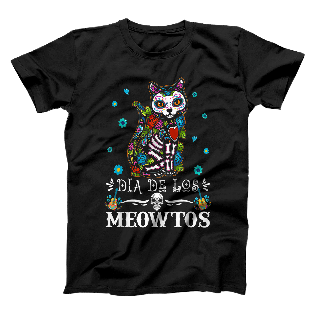 Personalized Dia De Los Meowtos Cool Hallowen Mexican Cat Lover Gifts T-Shirt