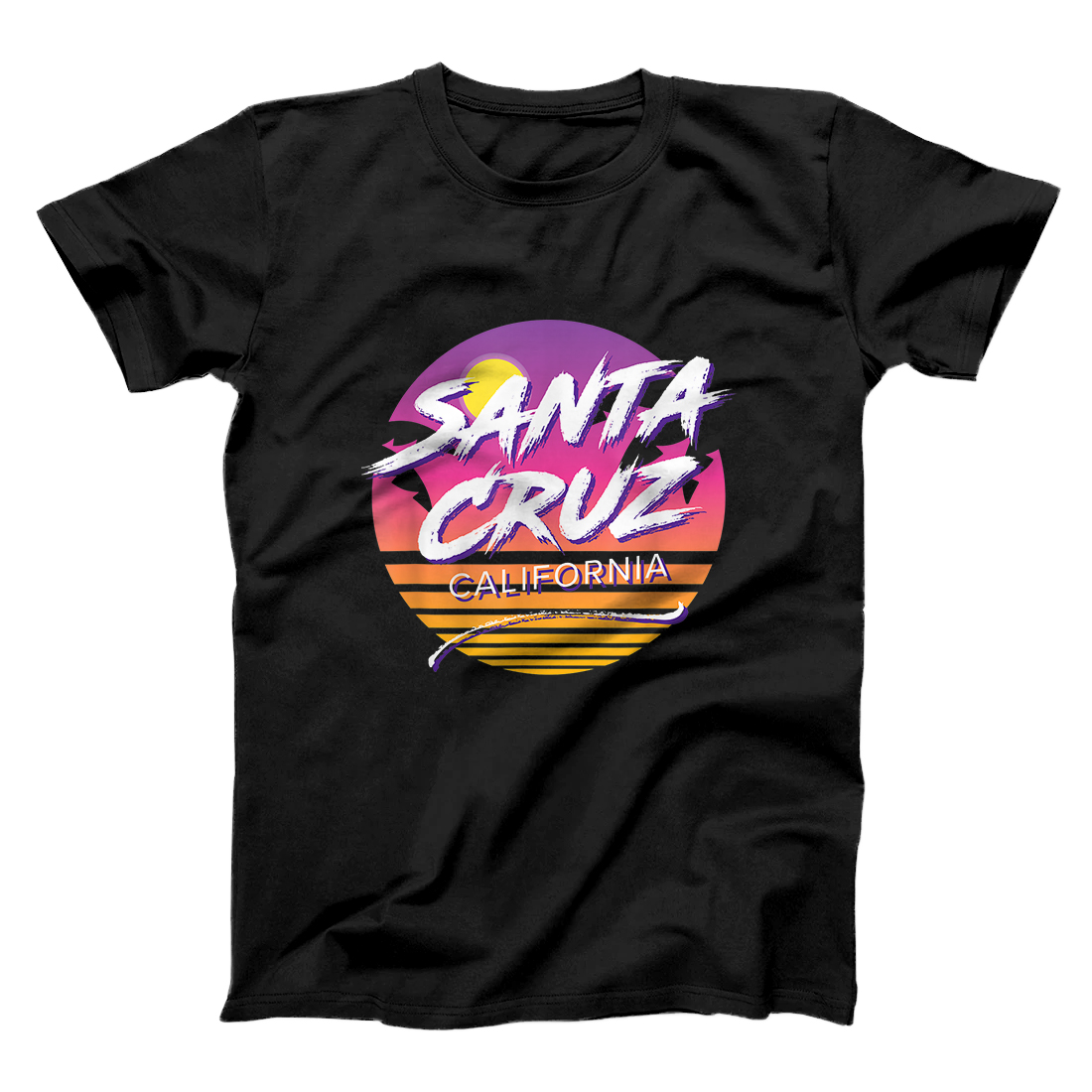 Personalized Santa Cruz California Fun 1980s Tropical Graphic T-Shirt