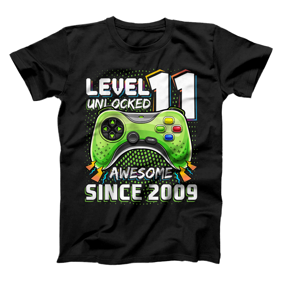 Personalized Level 11 Unlocked Awesome 2009 Video Game 11th Birthday Gift T-Shirt