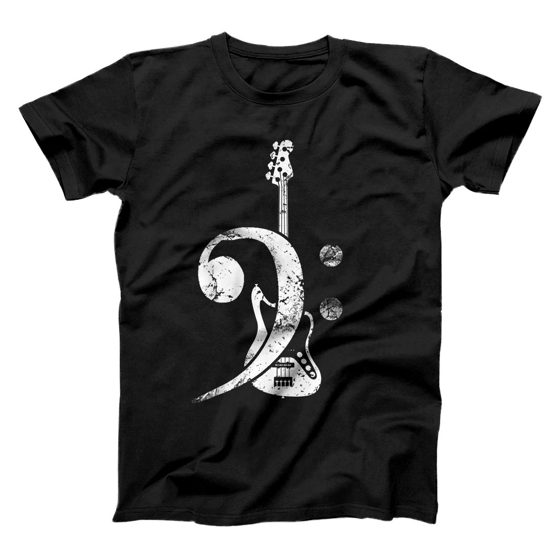 Personalized Bass Clef Bass Guitar T-Shirt