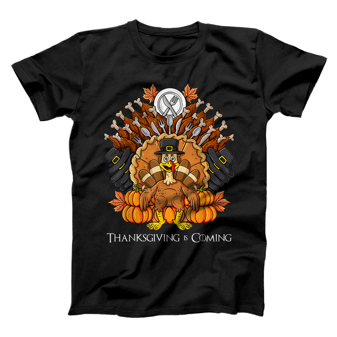 Personalized Thanksgiving Day Turkey Throne Funny Boys Girls Kids Gift T-Shirt