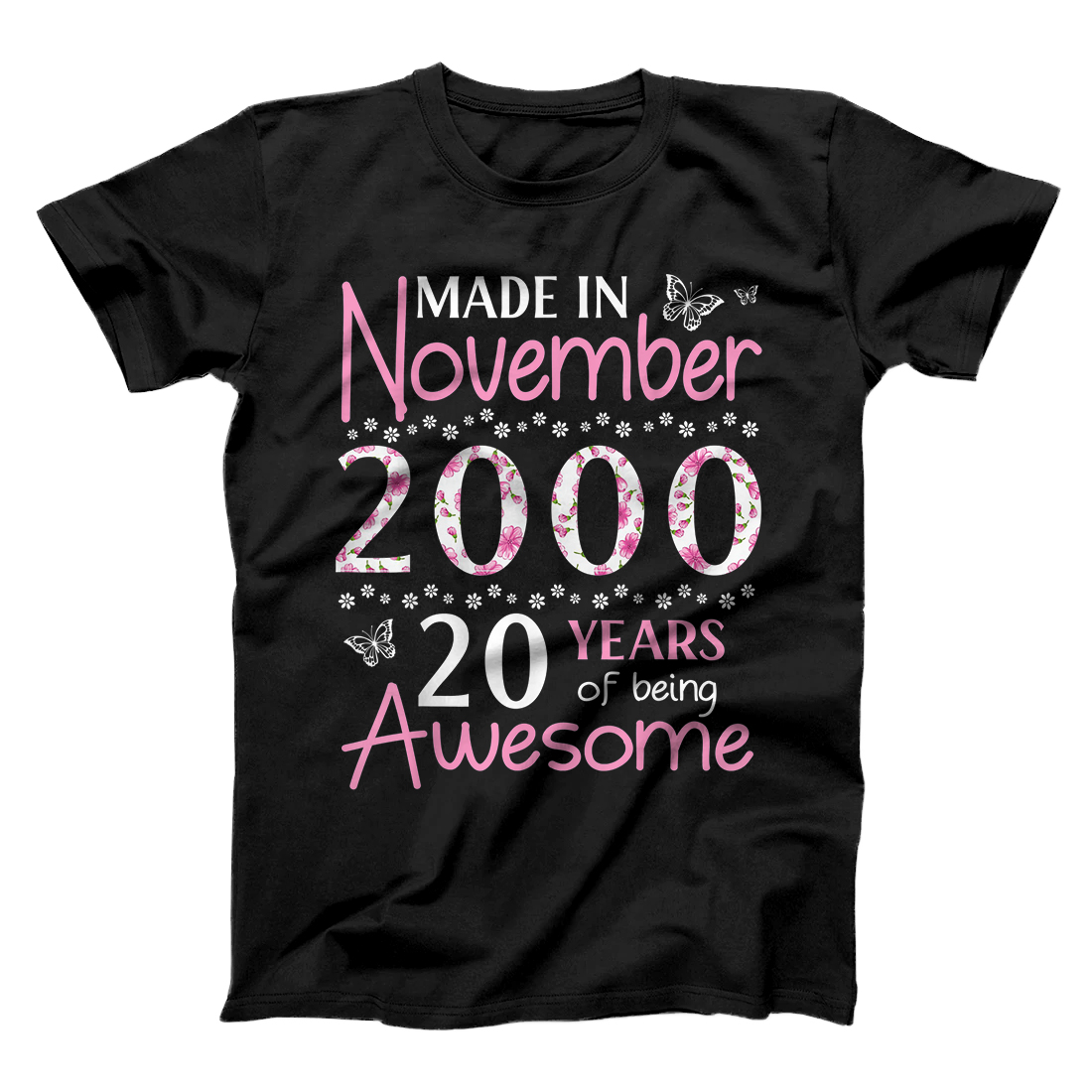 Personalized Made In November 2000 Birthday 20 Years Of Being Awesome T-Shirt