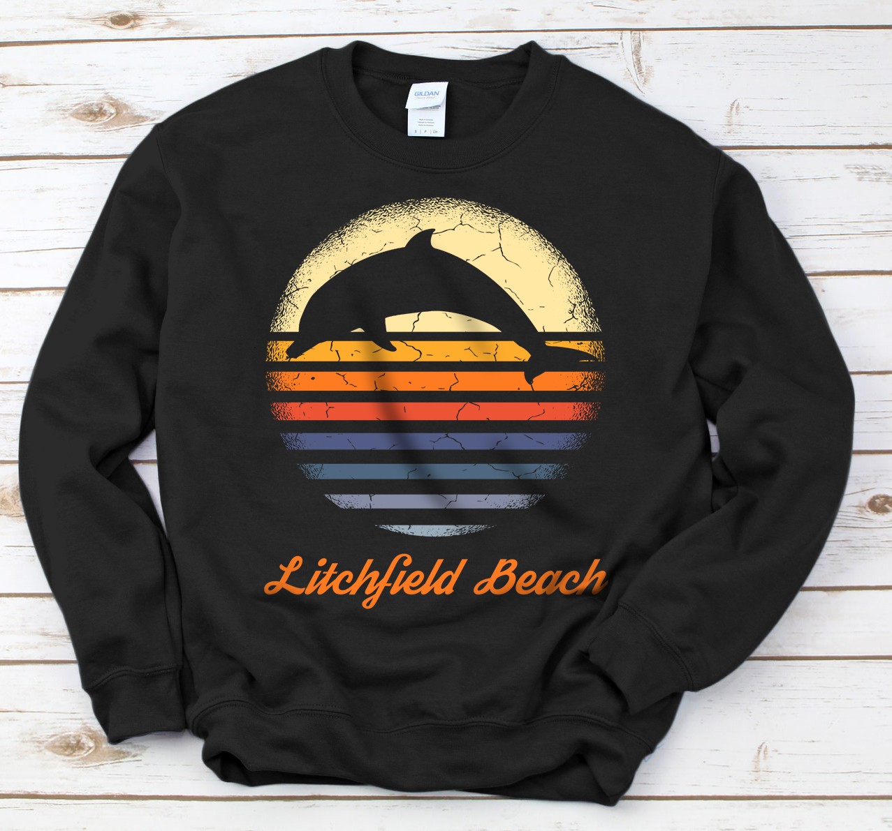 Cute Litchfield Beach South Carolina SC Dolphin Lover Sweatshirt