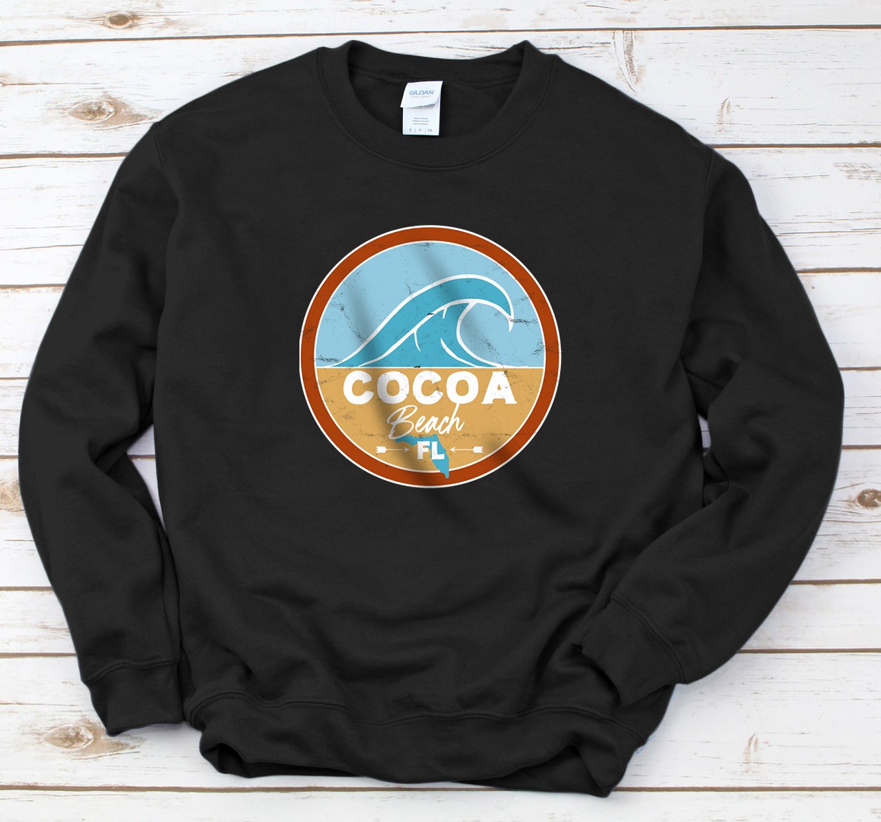 Personalized I Love Cocoa Beach Florida FL Atlantic Ocean Wave Sweatshirt