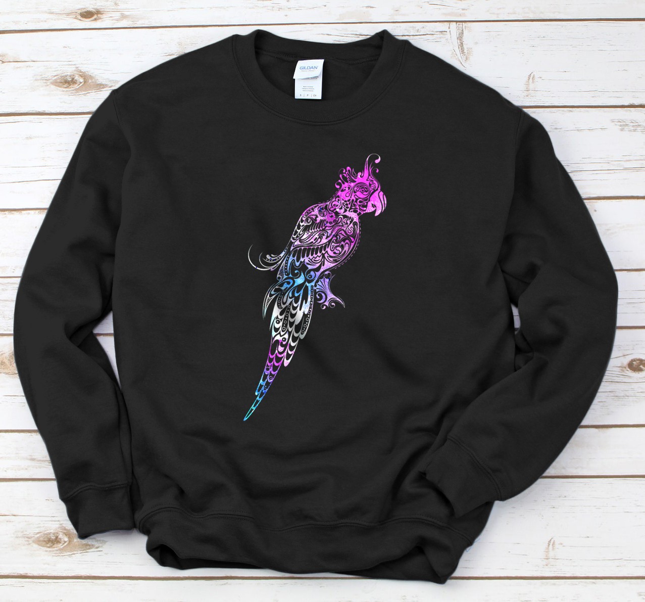 Personalized Cool Colorful Bird Talking Parrot Art Sweatshirt
