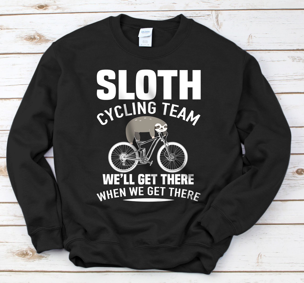 Personalized Lazy Sloth Cycling Team Funny MTB Cycling Gift design Sweatshirt