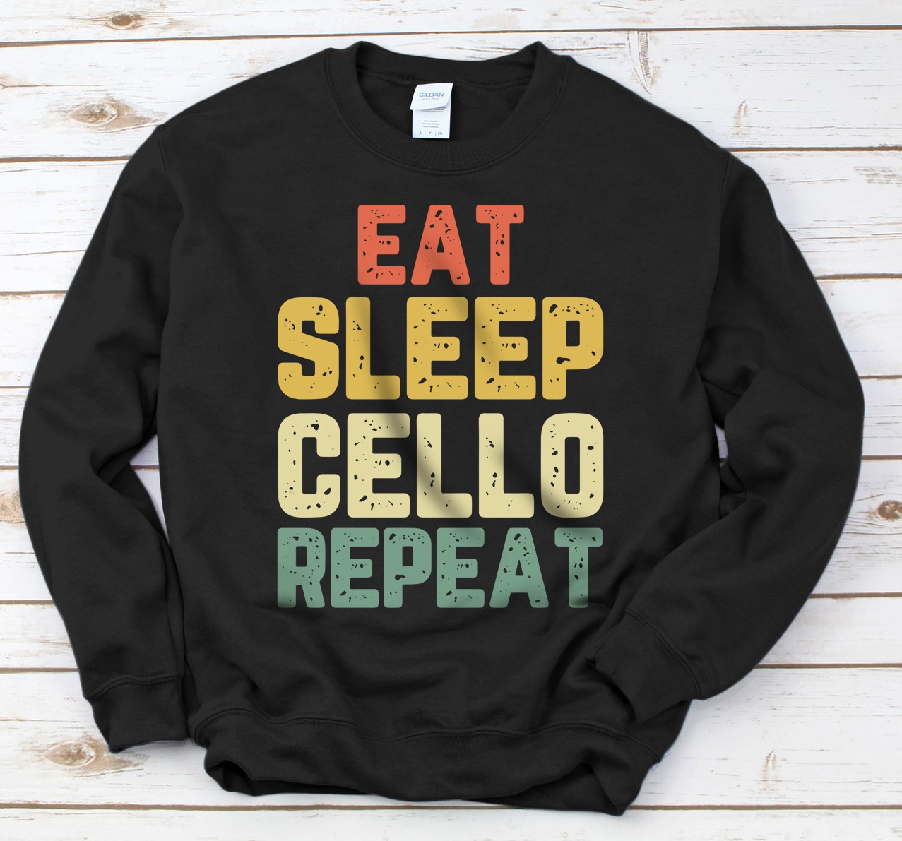 Personalized Eat Sleep Cello Repeat Player Funny Cellist Gift Vintage Sweatshirt
