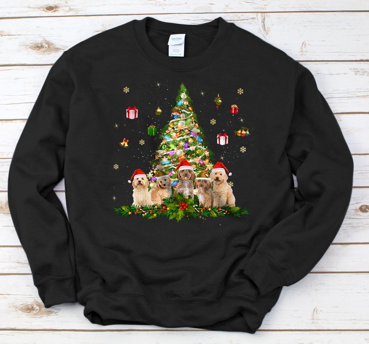 Personalized Cute Cockapoos Christmas Tree Gift Xmas Decorations Ideas Sweatshirt