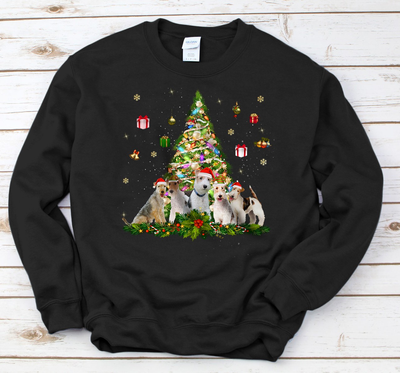 Personalized Cute Fox Terriers Christmas Tree Gift Xmas Decorations Ideas Sweatshirt