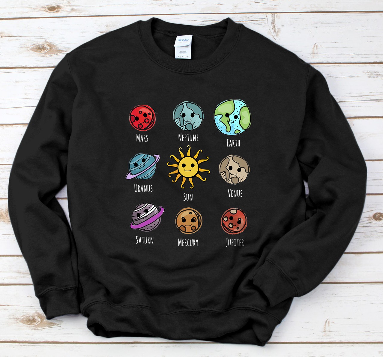 Personalized Solar System Space Astronomy and Planets Gift for Kids, Boys Sweatshirt