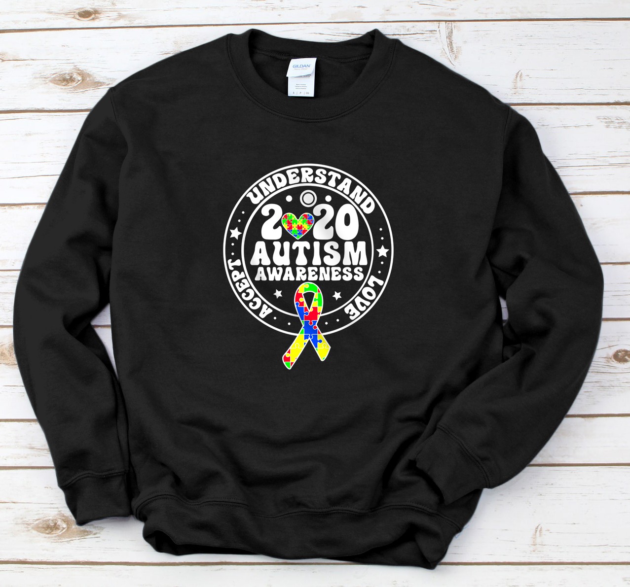 Personalized Autism Puzzle Ribbon Awareness Month Accept Understand Love Sweatshirt