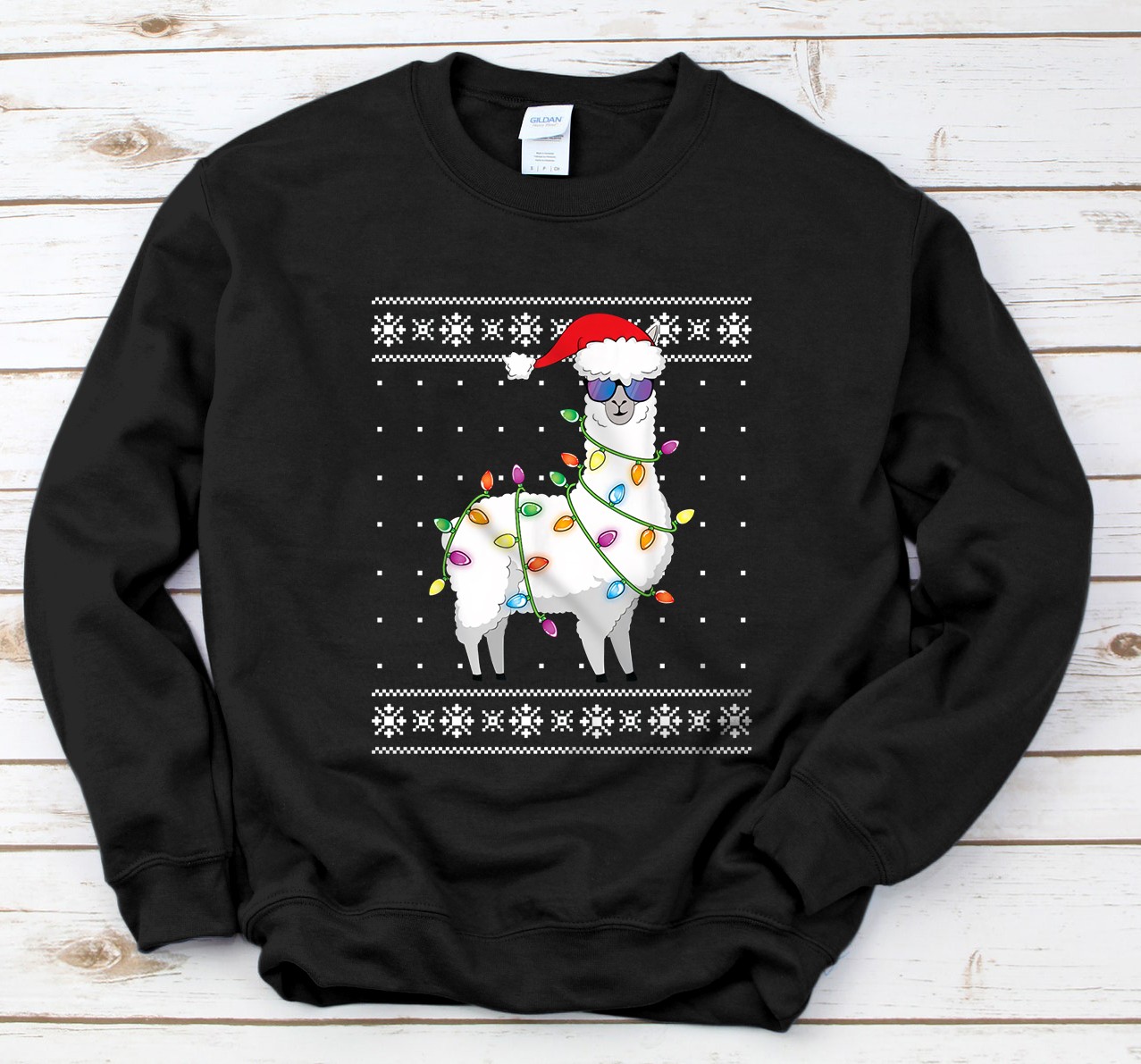 Personalized Alpaca Christmas Tree Funny Ugly Christmas Sweatshirt