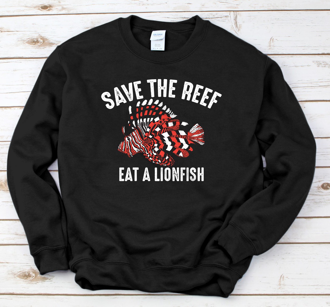 Personalized Funny Save The Reef Eat A Lionfish Cute Sea Rock Diver Gift Sweatshirt