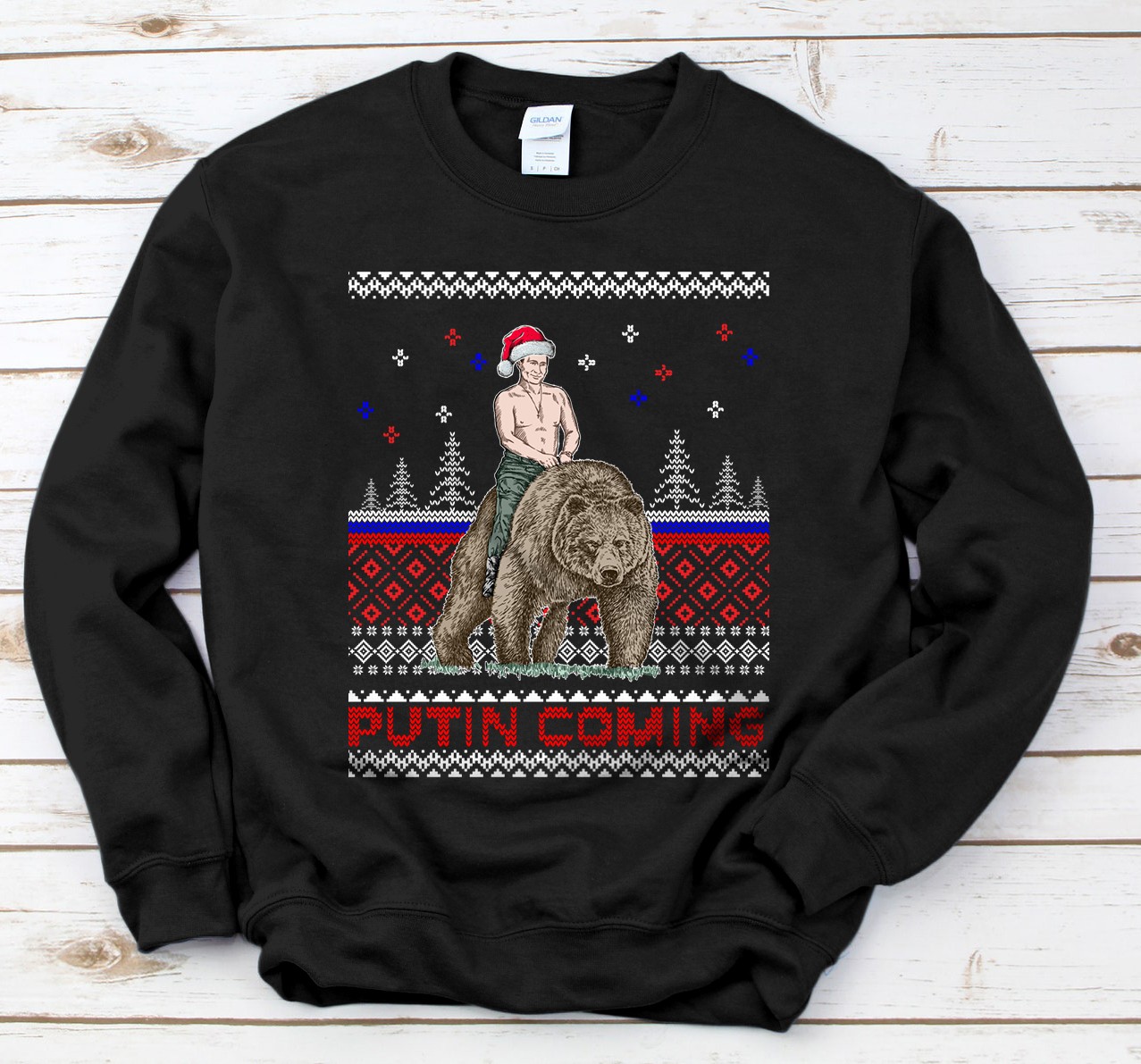 Personalized Putin Bear Ugly Christmas Sweater Christmas Blyat Sweatshirt