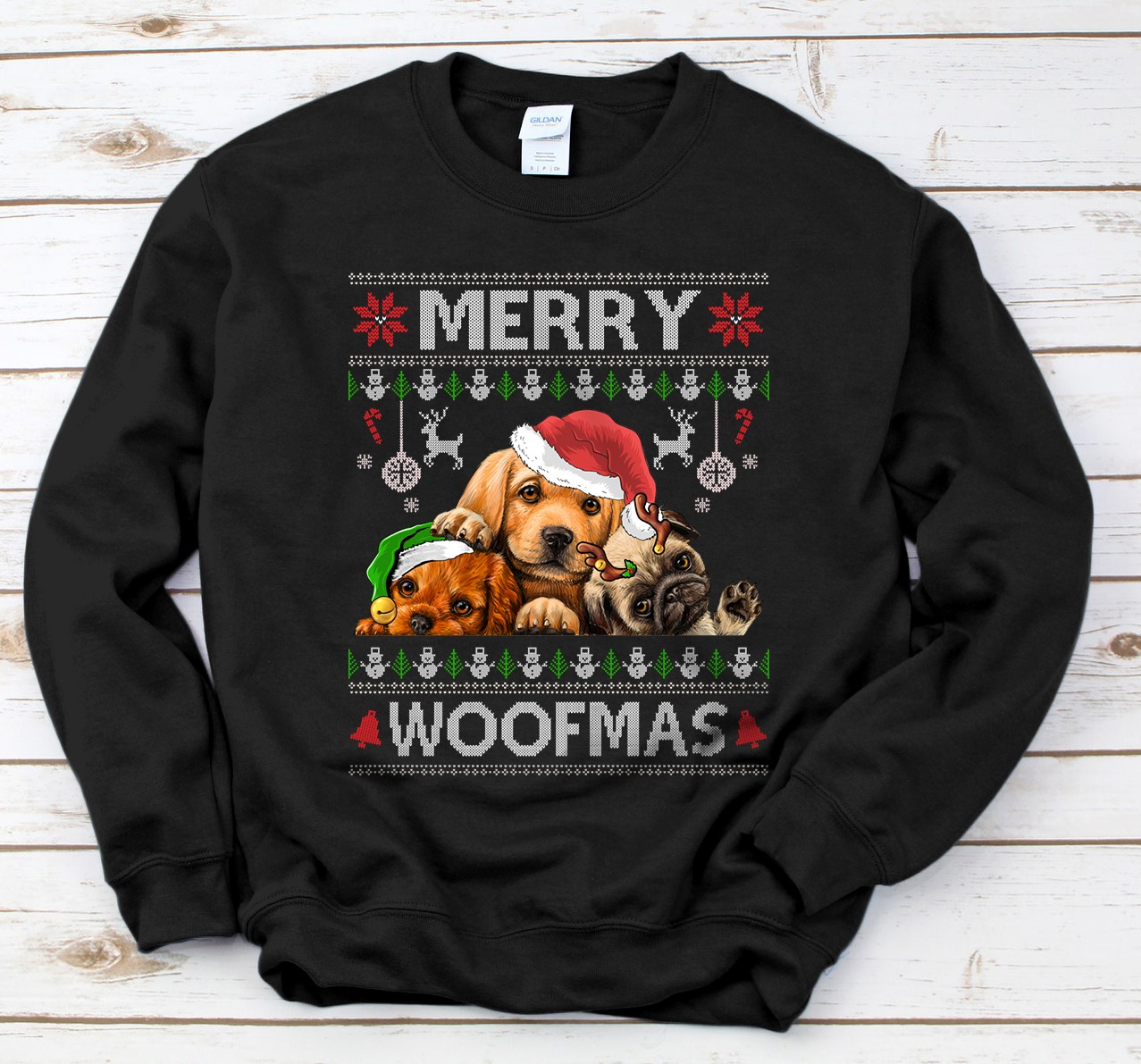 Personalized Merry Woofmas Christmas Dog Lover Xmas Gift Sweatshirt