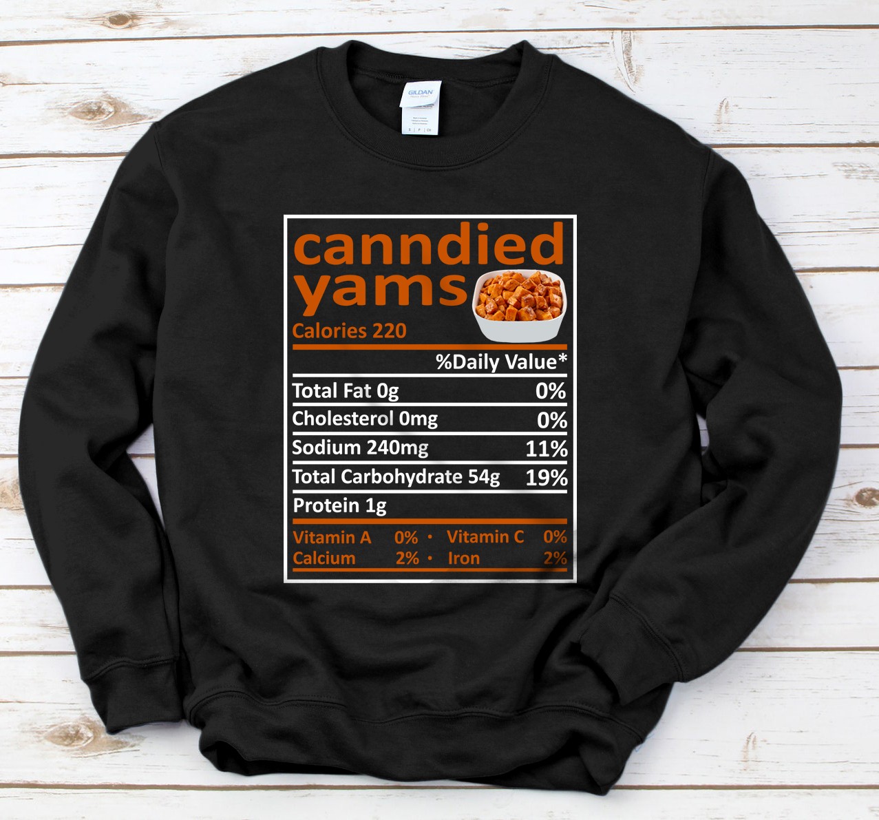 Personalized Candied Yams Nutrition Family Matching Funny Thanksgiving Sweatshirt
