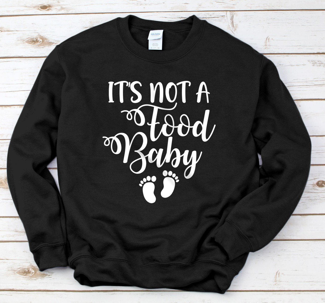 Personalized It's Not A Food Baby Funny Thanksgiving Pregnant Sweatshirt