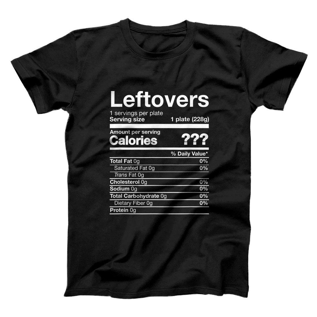 Personalized Leftovers Nutrition Funny Thanksgiving Costume Dark T-Shirt