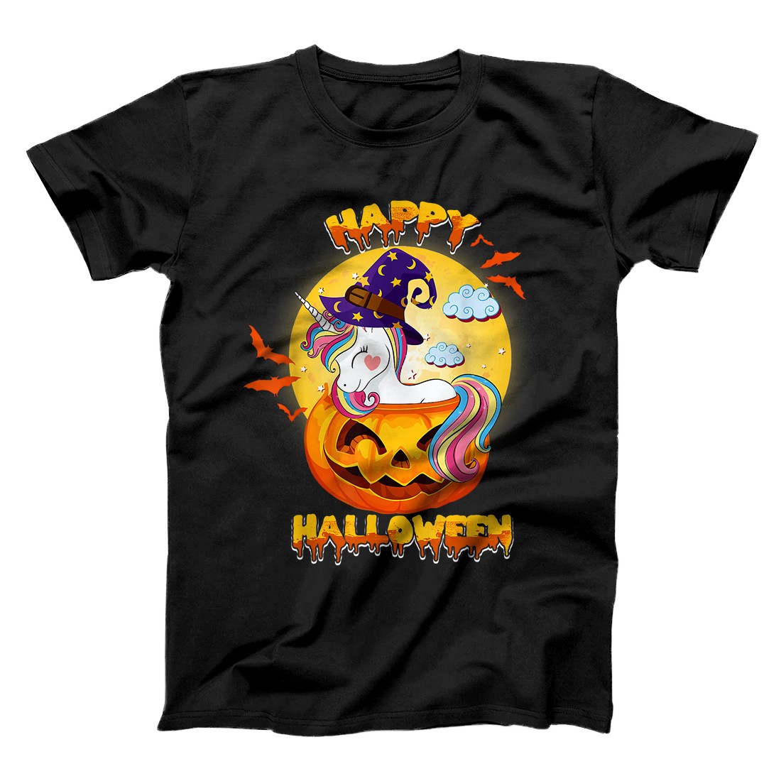 Personalized Halloween - Happy Unicorn Halloween T-Shirt