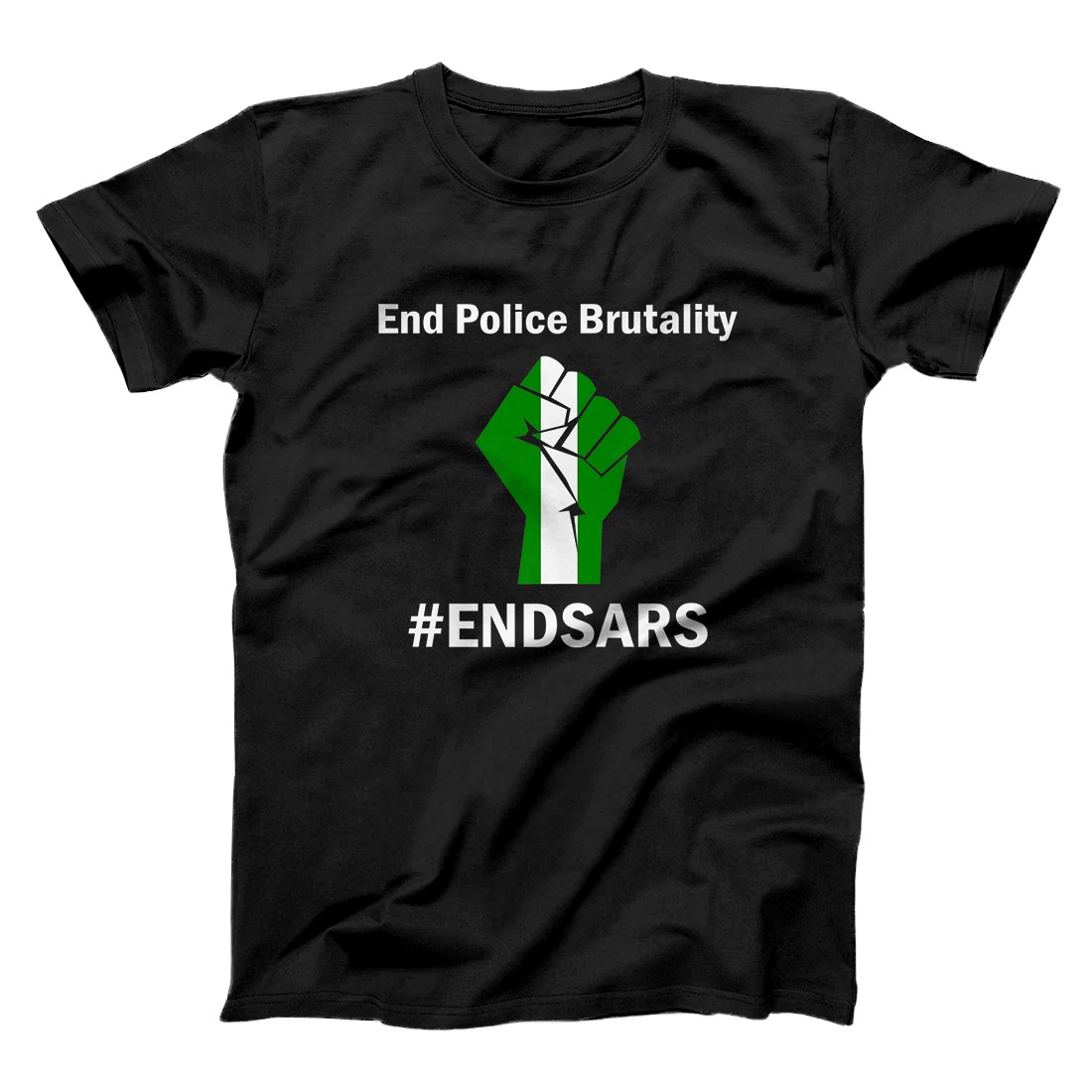 Personalized #EndSARS End SARS Nigeria Flag Colors Strong Fist Protest Premium T-Shirt