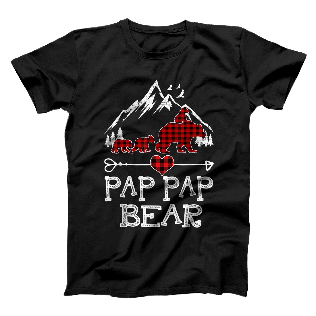 Personalized Pap Pap Bear Christmas Pajama Red Plaid Buffalo Family Gift T-Shirt