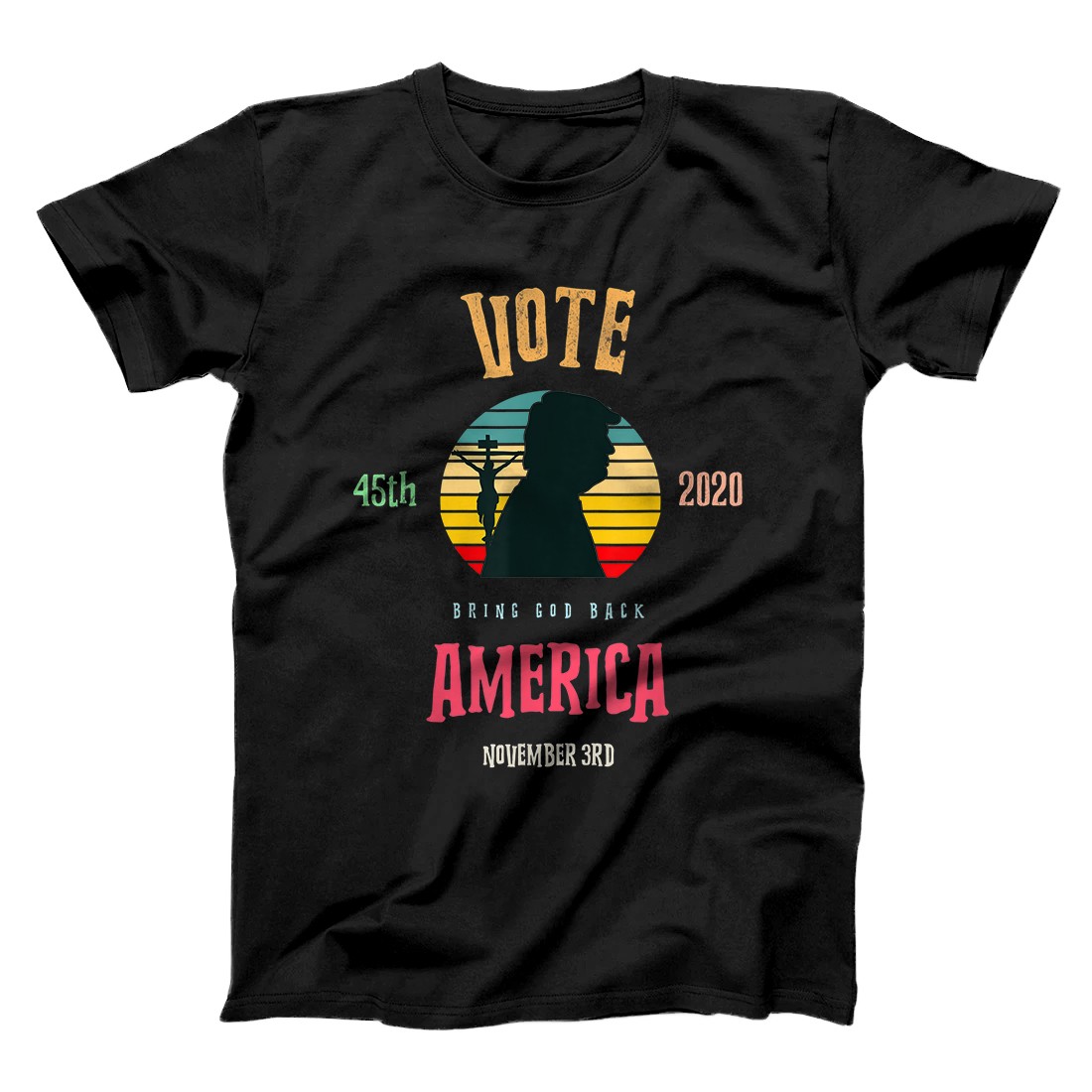 Personalized Vintage Christian Vote Jesus, Trump, America - 45th 2020. T-Shirt