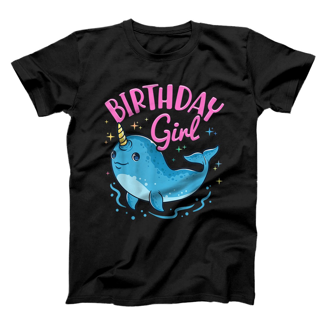 Personalized Narwhal Birthday Girl Cute Party Costume Gift Women T-Shirt