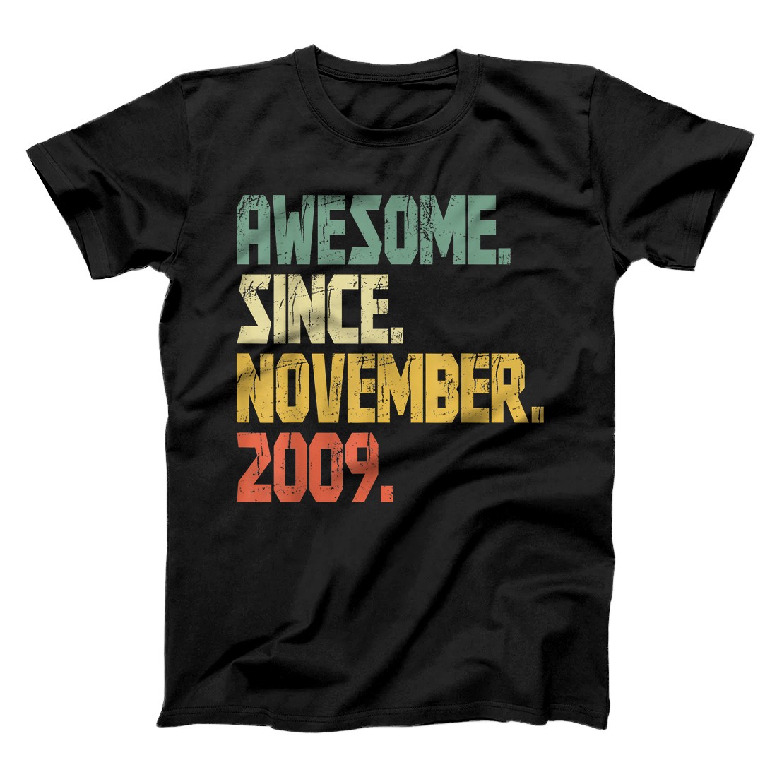 Personalized 11 Year old Gift Shirt Boys Girl Awesome Since November 2009 T-Shirt