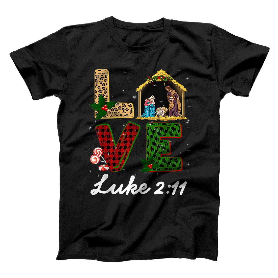 Personalized Tu Leopard Plaid Christmas Nativity Costume Christian Xmas T-Shirt