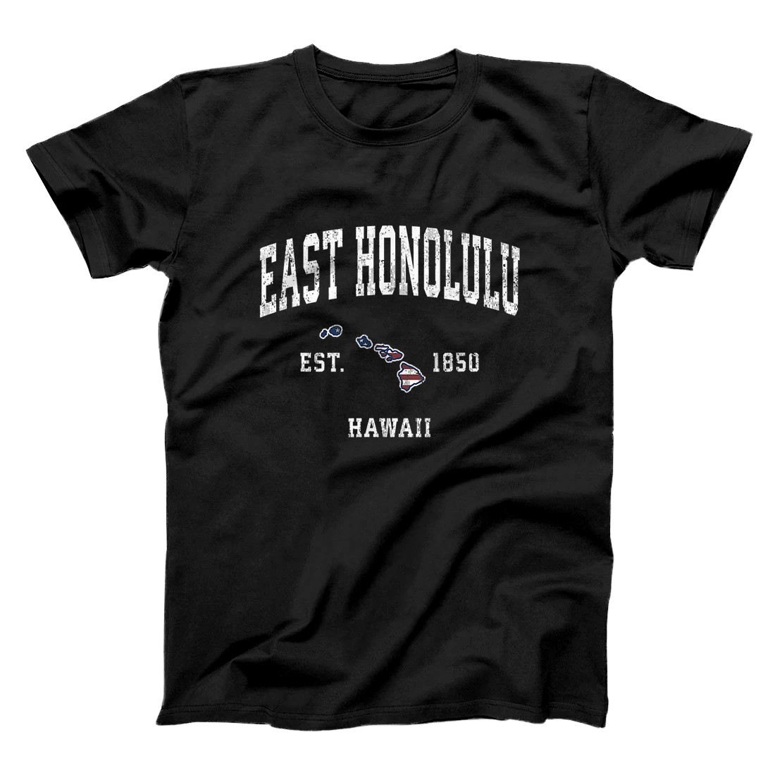 Personalized East Honolulu Hawaii HI Vintage American Flag Sports Design T-Shirt